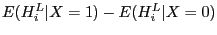 $ E(H_{i}^{L} \vert X=1)-E(H_{i}^{L} \vert X=0)$