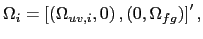 $ \Omega_{i}=\left[ \left( \Omega_{uv,i},0\right) ,\left( 0,\Omega _{fg}\right) \right] ^{\prime},$