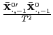 $ \frac{\mathbf{\bar{X}}_{\cdot,-1}^{0\prime}\mathbf{\bar{X}}_{\cdot,-1} ^{0}}{T^{2}}$