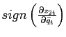 $ sign\left( \frac{\partial z_{2t} }{\partial\bar{q}_{t}}\right) $