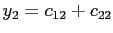 $ y_{2}=c_{12}+c_{22}$