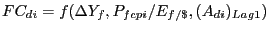 $ FC_{di} =f(\Delta Y_{f} ,P_{fcpi} /E_{f/\$ } ,(A_{di} )_{Lag1} )$
