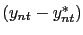$ (y_{nt}-y^{*}_{nt})$