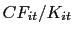 $ CF_{it}/K_{it}$