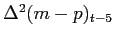 $ \Delta^{2}(m-p)_{t-5} $