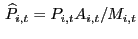 $ \, \widehat {P}_{i,t} = P_{i,t} A_{i,t}/M_{i,t}$