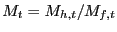 $ M_{t} = M_{h,t}/M_{f,t}$