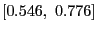 $ \left[ 0.546,\text{ }0.776\right] $