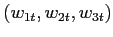 $ (w_{1t},w_{2t},w_{3t})$