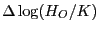 $ \Delta\log(H_{O}/K)$