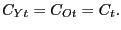 $\displaystyle C_{Yt}=C_{Ot}=C_{t}.$