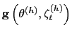 $ \mathbf{g}\left(
\mathbf{\theta}^{(h)},\mathbf{\zeta}_{t}^{(h)}\right) $