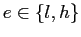 $ e \in\{l,h \}$