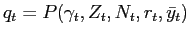 $ q_{t}= P(\gamma_{t}, Z_{t}, N_{t}, r_{t}, \bar y_{t})$