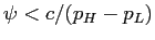 $ \psi<c/(p_{H}-p_{L})$