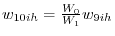 w_{10ih} =\frac{W_0 }{W_1 }w_{9ih} 