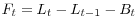 \displaystyle F_t=L_t-L_{t-1}-B_t