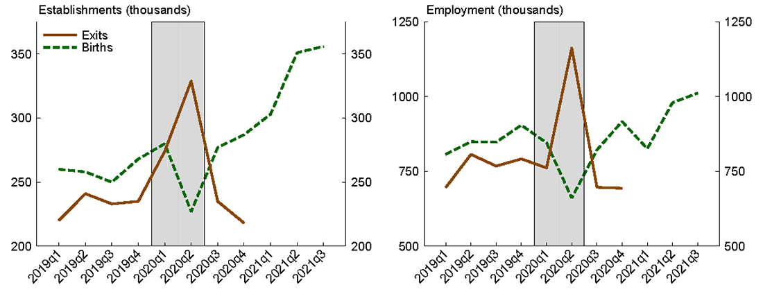 Figure 3. Establishment birth and exit. See accessible link for data.