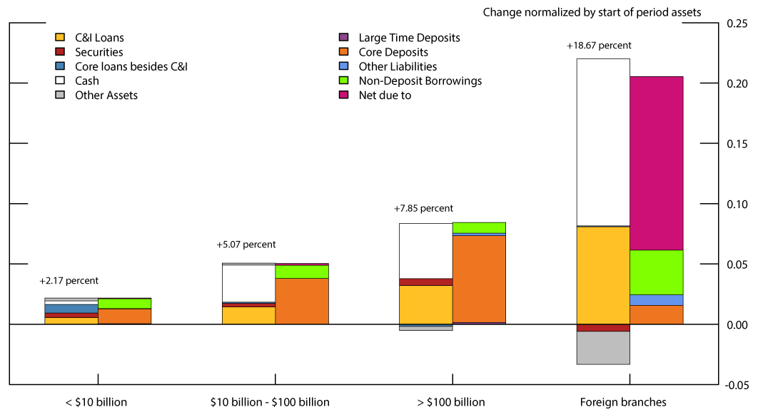 Figure 3. Aggregate Changes in Bank Balance Sheet Items by Bank Type. See accessible link for data.