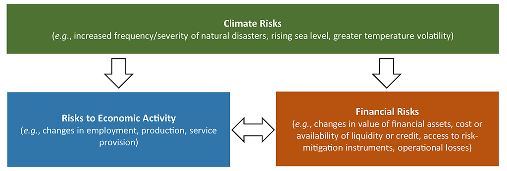 Figure 1. Stylized Relationships between Climate, Economic, and Financial Risks. See accessible link for data.
