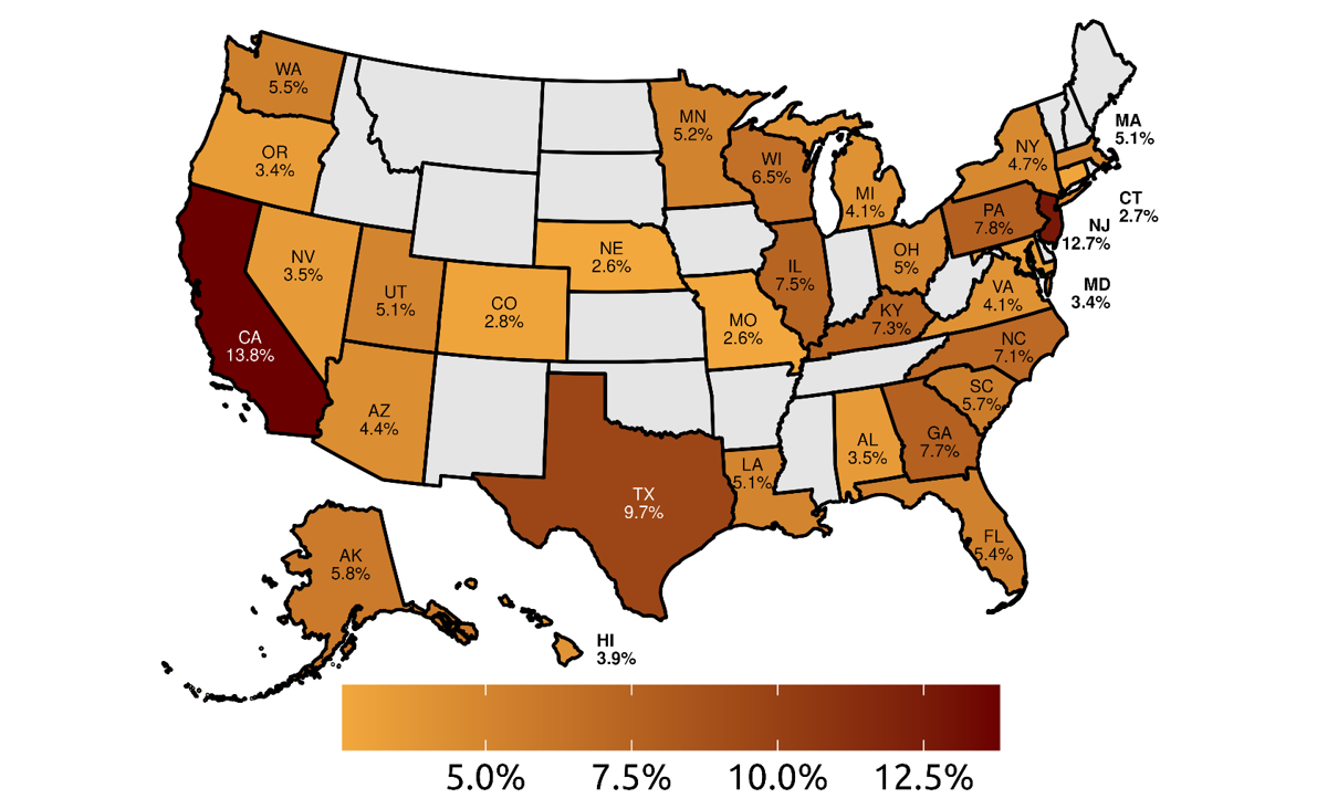 Figure 1. Import Share of Consumption by State. See accessible link for data.
