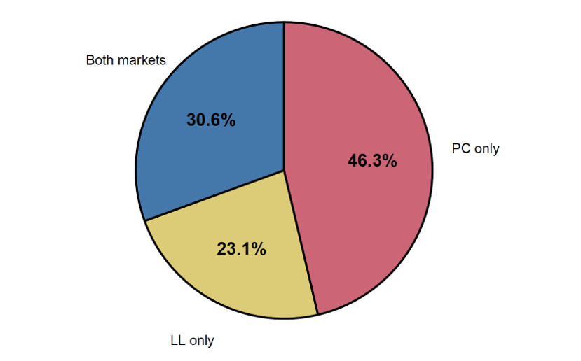 Figure 11. Borrower Distribution by Debt Profile, Software Firms. See accessible link for data.