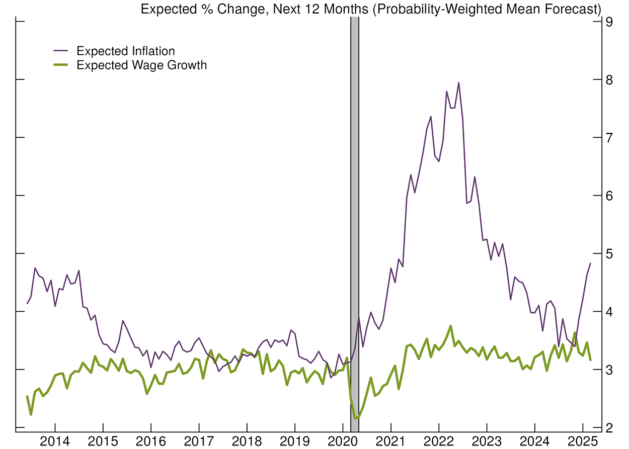 Figure 2. Mean Expectations in Survey of Consumer Expectations. See accessible link for data.