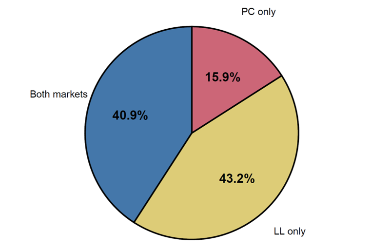 Figure 6. Borrower Distribution by Debt Profile, Large Firms. See accessible link for data.