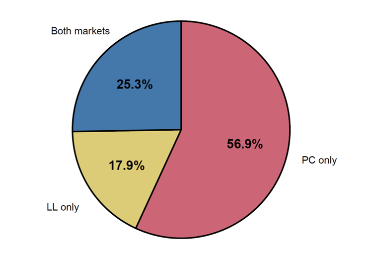 Figure 7. Borrower Distribution by Debt Profile, Small Firms. See accessible link for data.