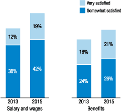 Figure 17. Satisfaction with the total amount of salary or wages and benefits at the job or jobs you now hold