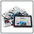 Newspapers with tablet and smartphone