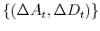  \left\{ \left( \Delta A_{t},\Delta D_{t}\right) \right\} 