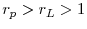  % r_{p}>r_{L}>1