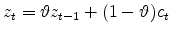 z_{t}=\vartheta z_{t-1}+(1-\vartheta )c_{t}
