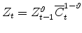  Z_{t}=Z_{t-1}^{\vartheta }\overline{C}_{t}^{1-\vartheta }