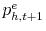  p_{h,t+1}^e