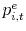  p_{i,t}^e