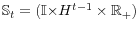 \mathbb{S}_{t}=(\mathbb{I\times }H^{t-1}\times \mathbb{R}% _{+}\mathbb{)}