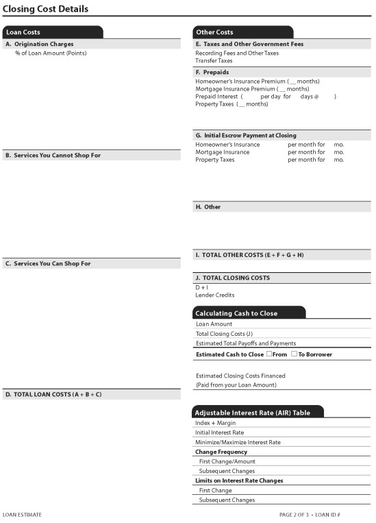H-24(H)—Mortgage Loan Transaction Loan Estimate—Model Form for Pace Transactions (continued)