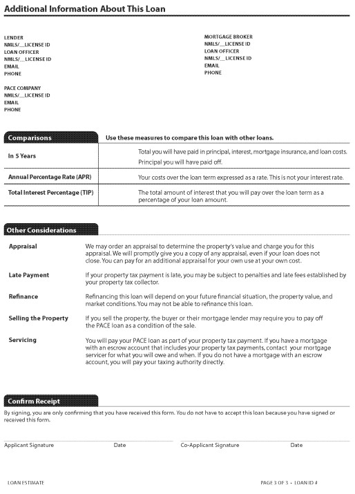 H-24(H)—Mortgage Loan Transaction Loan Estimate—Model Form for Pace Transactions (continued)