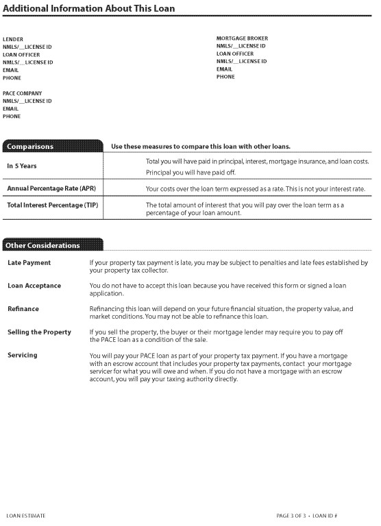 H-24(H)—Mortgage Loan Transaction Loan Estimate—Model Form for Pace Transactions (continued)
