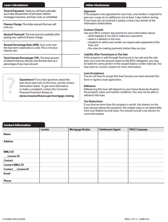 H-25(K)—Mortgage Loan Transaction Closing Disclosure—Model Form for Pace Transactions (continued)