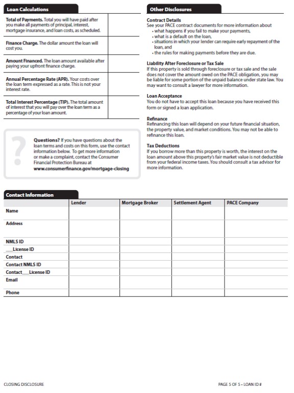 H-25(K)—Mortgage Loan Transaction Closing Disclosure—Model Form for Pace Transactions (continued)