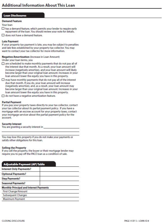 H-25(K)—Mortgage Loan Transaction Closing Disclosure—Model Form for Pace Transactions (continued)