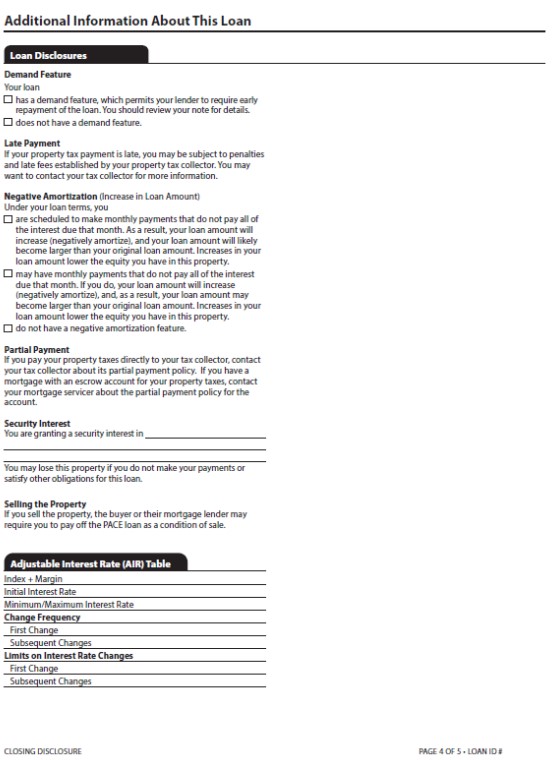 H-25(K)—Mortgage Loan Transaction Closing Disclosure—Model Form for Pace Transactions (continued)