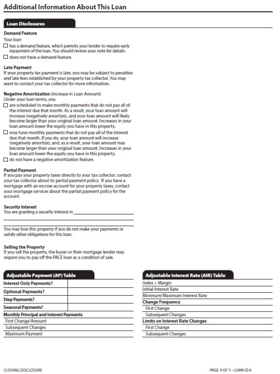 H-25(K)—Mortgage Loan Transaction Closing Disclosure—Model Form for Pace Transactions (continued)