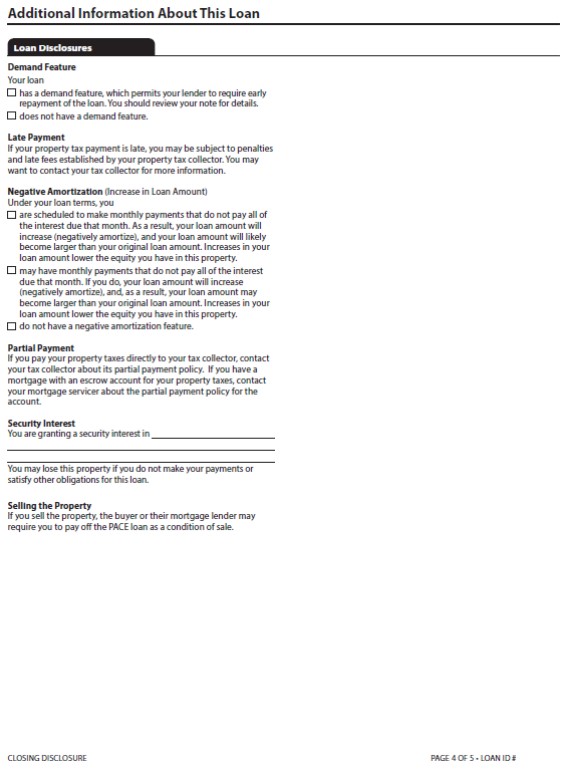 H-25(K)—Mortgage Loan Transaction Closing Disclosure—Model Form for Pace Transactions (continued)