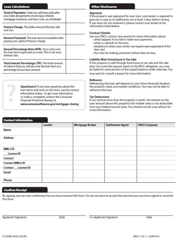 H-25(K)—Mortgage Loan Transaction Closing Disclosure—Model Form for Pace Transactions (continued)