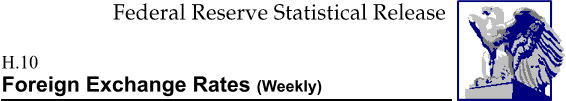 Federal Reserve Statistical Release, H.10, Foreign Exchange Rates (Daily); title with eagle logo links to Statistical Release home page