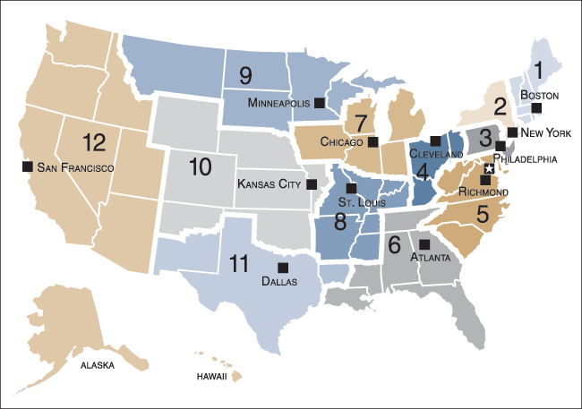 Federal Reserve Bank Map 